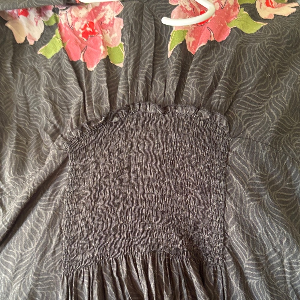 Anthropologie Black Floral Kimono Dress - Picture 10 of 10